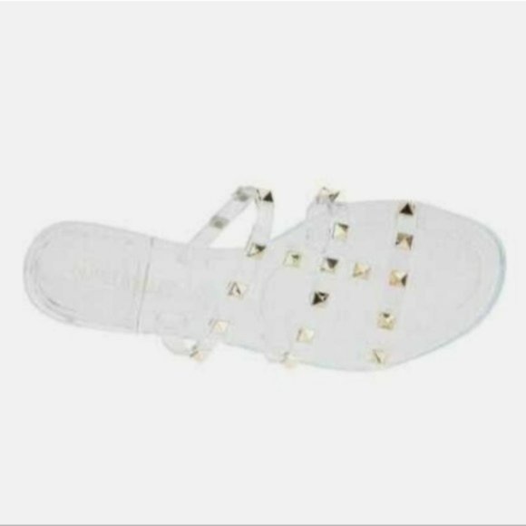 Olivia Miller Milos Island Jelly Slide Sandals Clear -6 - Picture 3 of 7